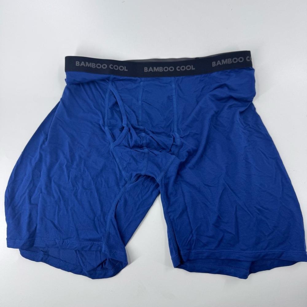 BAMBOO Blue Boxer Briefs with Elastic Waistband